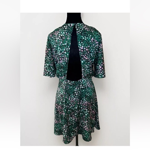 Topshop Dress Size 8 Pink Green Cutout Back Party Girly Wedding Guest Pretty EUC - Picture 2 of 10